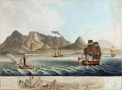 منظر رأس الرجاء الصالح ... المعركة السابقة للاستسلام ... 8 يناير 1806 (ألوان مائية) بواسطة وليام مارشال كريج