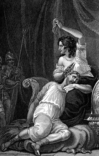 دليلة تقص شعر سامسون ، مما يزيل قوته ، 1820 بواسطة وليام مارشال كريج