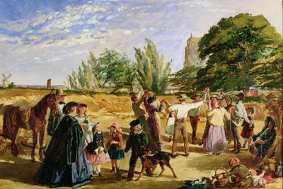 مشهد الحصاد في نورفولك: رسم تخطيطي لـ "Hello Largesse" ، 1861 بواسطة وليام ماو إجلي
