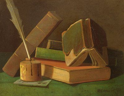 لا تزال الحياة مع الكتب والحبر بشكل جيد بواسطة William Michael Harnett