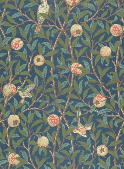 تصميم ورق جدران "طائر ورمان" ، طبعه جون هنري ديريل (1860-1932) ، 1926 (ورق حائط) بواسطة وليام موريس