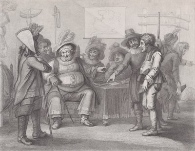 Falstaff at Justice Shallow's حشد مجنديه شكسبير ، هنري الرابع ، الجزء ... ، 1 يونيو 1792. بواسطة وليام نيلسون جاردينر