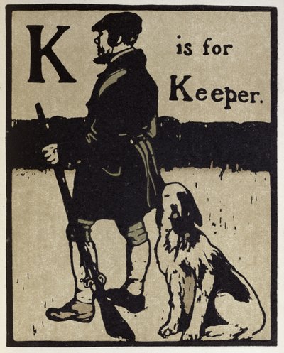 K هو لـ Keeper ، رسم توضيحي من "An Alphabet" ، نشره William Heinemann بواسطة وليام نيكلسون