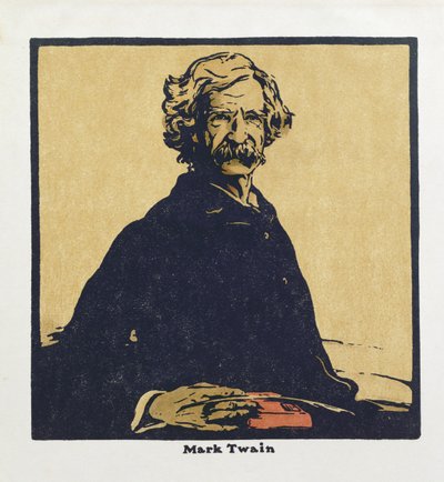 مارك توين ، من "Twelve Portraits - Second Series" ، نشر لأول مرة بواسطة William Heinemann بواسطة وليام نيكلسون