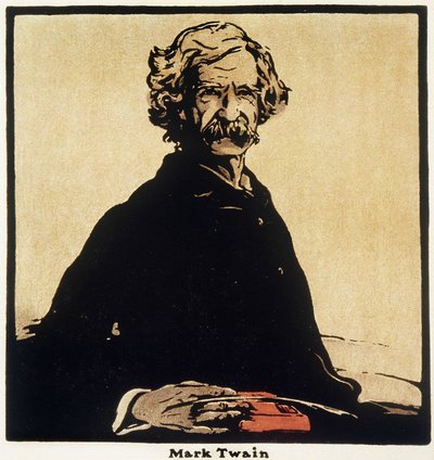 صورة لمارك توين (1835-1910) كاتب أمريكي - رسم بقلم ويليام نيكولسون (1872-1949) بواسطة وليام نيكلسون
