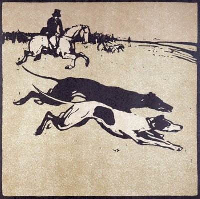 شهر فبراير: Hare Coursing ، من "An Almanac of Twelve Sports" ، مع كلمات لروديارد كيبلينج ، نشرها لأول مرة ويليام هاينمان بواسطة وليام نيكلسون