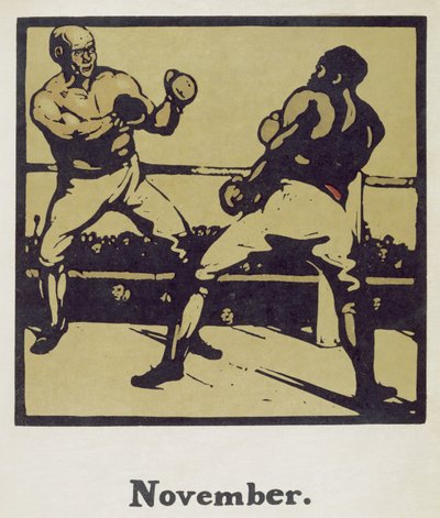شهر نوفمبر ، من "An Almanac of Twelve Sports" ، بكلمات روديارد كيبلينج ، نشره لأول مرة ويليام هاينمان بواسطة وليام نيكلسون