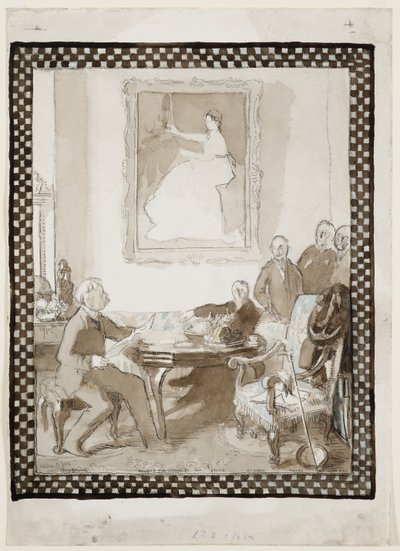 دراسة للوحة الزيتية "تحية مانيه" ، حوالي 1906 (ألوان مائية ، حبر ، طباشير وقلم رصاص على ورق) (انظر أيضًا 63015) بواسطة وليام أوربن