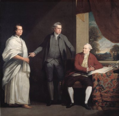 Omai، Joseph Banks and Dr Daniel Solander، c1775-6. بواسطة وليام باري