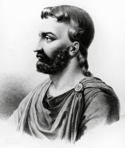 Portrait of Aulus Cornelius Celsus (25 BC-50 AD), Latin writer, Roman encyclopedist and physician, engraving from 19th century بواسطة الكسندر جبرائيل (بعد) ديكامبس