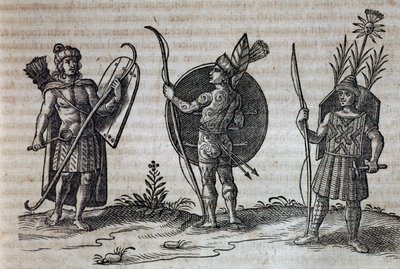 Types of French Canadian Indians, illustration from Description of Nouvelle-France بواسطة الكسندر جبرائيل (بعد) ديكامبس