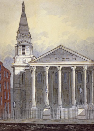 كنيسة سانت جورج ، شارع هارت ، بلومزبري ، لندن ، c1815 بواسطة وليام بيرسون