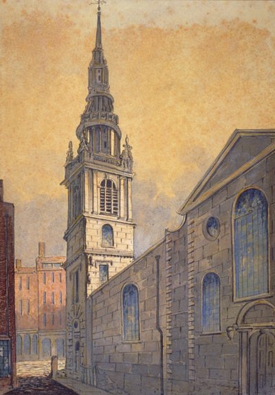 كنيسة القديسة ماري لو بو من Bow Churchyard ، مدينة لندن ، c1815 بواسطة وليام بيرسون