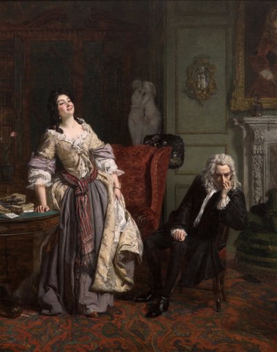 أعلن ألكسندر بوب عن حبه للسيدة ماري وورتلي مونتاجو ، 1852 بواسطة وليام باول فريث