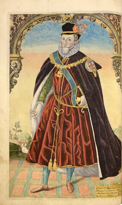 تشارلز هوارد ، أول إيرل من نوتنغهام ، من Honor Military ، و Civill ، William Segar ، حانة. روبرت باركر ، لندن ، 1602 (نقش ملون باليد) بواسطة وليام روجرز
