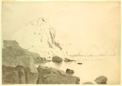 رسم، منظر لكابري، إيطاليا، يُظهر الساحل الجنوبي وفاراجليون، حوالي 1865 بواسطة وليام ستانلي هاسيلتين
