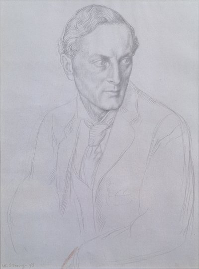 صورة السير هنري جون نيوبولت (1862-1938) شاعر 1898 (silverpoint on paper) بواسطة وليام ستراند