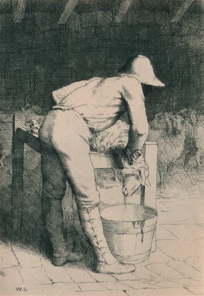 الجزار والأغنام ، c1916 بواسطة وليام ستراند