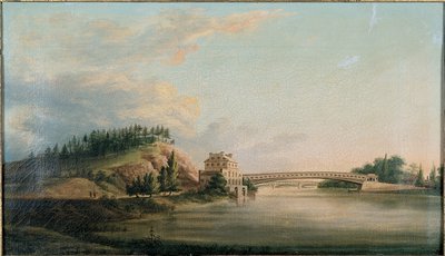 منظر لجسر فوق نهر شيلكيل ، c.1815 بواسطة وليام ستريكلاند