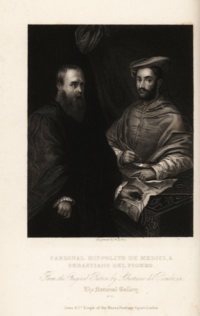صورة لسيباستيانو ديل بيومبو ، الرسام الإيطالي لعصر النهضة العالي والفترات المبكرة ، حوالي 1485-1547 ، مع الكاردينال إيبوليتو دي ميديشي بواسطة وليام توماس فراي