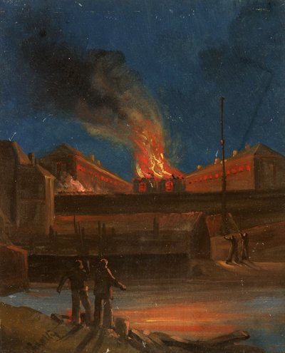 أعمال شغب بريستول: حرق Gaol ، حوالي عام 1831 (زيت على ورق) بواسطة وليام دبليو ويتلي