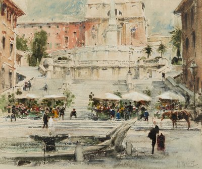 روما: Piazza di Spagna ، 1909 (قلم رصاص ، فرشاة ، حبر ، مرحاض وغواش على ورق) بواسطة وليام والكوت
