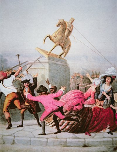New York patriots pull down the statue of George III at Bowling Green, 9th July 1776 بواسطة سيفيريني سيفيريني