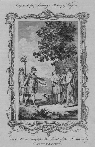 خان Caractacus في أيدي الرومان بواسطة Cartismandua ، 1773. بواسطة وليام ووكر