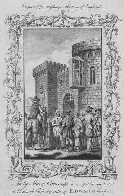 كشفت السيدة ماري بروس ، كمشهد عام في قلعة Roxburgh ، بأمر من إدوارد الأول ، 1773. بواسطة وليام ووكر