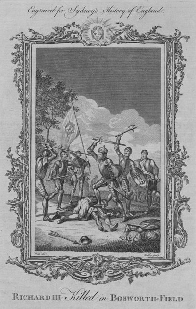 قتل ريتشارد الثالث في بوسورث فيلد ، 1773. بواسطة وليام ووكر