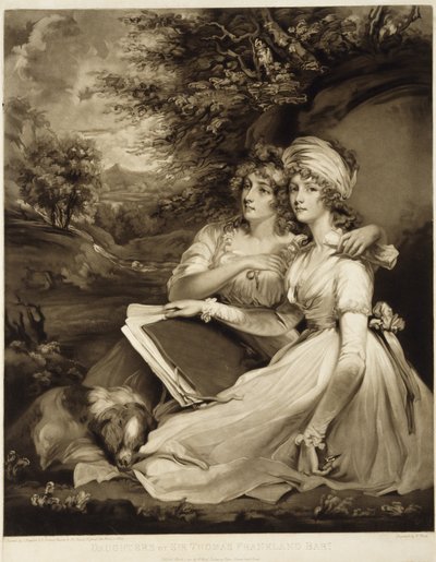 بنات السير توماس فرانكلاند ، بارونيت ، 1797 (mezzotint بالحبر البني) بواسطة وليام وارد