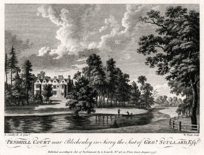 Pendhill Court بالقرب من Bletchenley في Surry مقعد جورج Scullard Esquire ، 1776 بواسطة وليام واتس