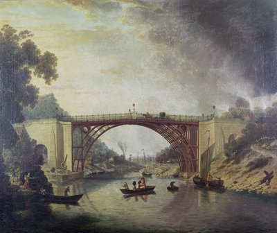 ال جسر الحديد الزهر بالقرب من Coalbrookdale ، c.1780 بواسطة وليام ويليامز