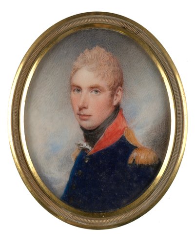 النقيب (المقدم لاحقًا) ويليام تيرويت دريك (1785-1848) ، الحرس الملكي للخيول ، مايو 1809 (مصغرة على العاج) بواسطة وليام وود