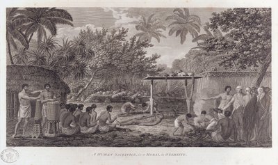 التضحية البشرية في تاهيتي في جنوب المحيط الهادئ ، ج 1773 بواسطة وليام ووليت