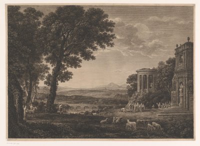منظر طبيعي مع والد Psyche الذي يضحي أمام معبد Apollo بواسطة جون بويدل