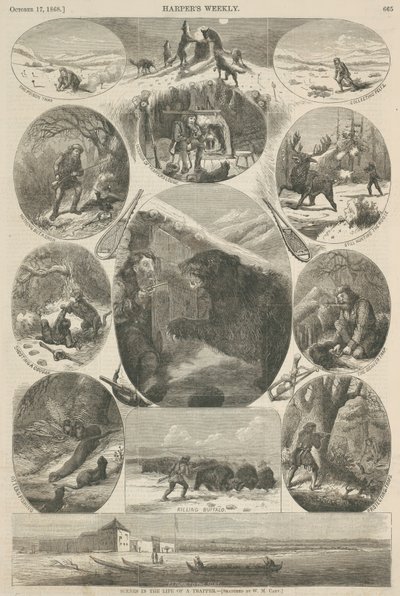مشاهد في حياة الصياد ، من "Harper&39;s Weekly" ، 17 أكتوبر 1868 بواسطة William de la Montagne Cary