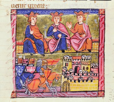 السيدة 828 f.189r مجلس عكا وحصار دمشق ، الحملة الصليبية الثانية ، من &39;Histoire d&39;Outre-Mer&39; بقلم وليام صور ، عكا ، ج. بواسطة وليام صور