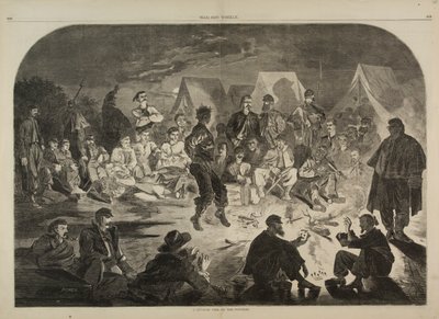 نيران المعسكر المؤقت على نهر بوتوماك، من مجلة هاربر الأسبوعية، 21 ديسمبر 1861 بواسطة وينسلو هومر