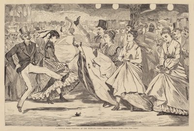 كرة باريسية - الرقص في مابيل ، باريس ، نُشرت عام 1867. بواسطة وينسلو هومر