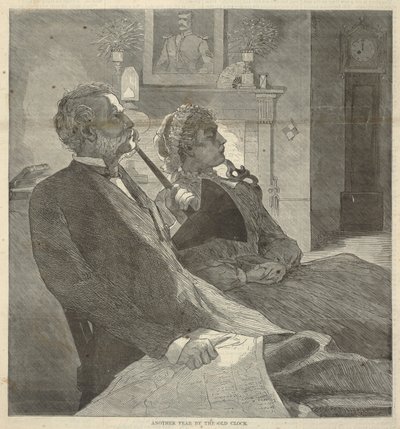 عام آخر على الساعة القديمة، من هاربرز بازار، 1 يناير 1870 بواسطة وينسلو هومر