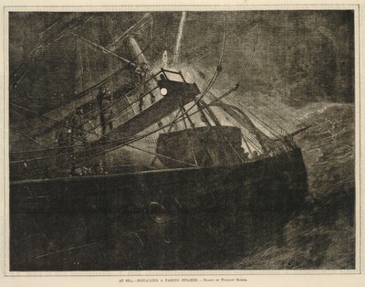 في البحر--إشارة إلى باخرة عابرة، من كل يوم سبت، 8 أبريل 1871 بواسطة وينسلو هومر