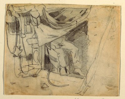 رسم، أمام كوخ للجيش، 1862 بواسطة وينسلو هومر
