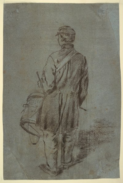 رسم، عازف الطبول من الخلف، ربما عام 1864 بواسطة وينسلو هومر
