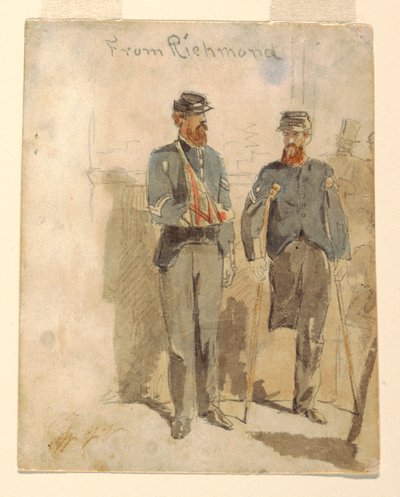 رسم، "من ريتشموند"؛ جنديان جريحان، 1862 بواسطة وينسلو هومر