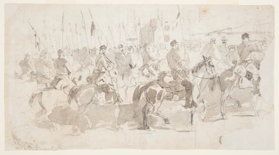 رسم لفوج الفرسان السادس التابع للجنرال ماكليلان وهو يغادر الإسكندرية متجهاً إلى أولد بوينت كومفورت في 2 أبريل 1862 بواسطة وينسلو هومر