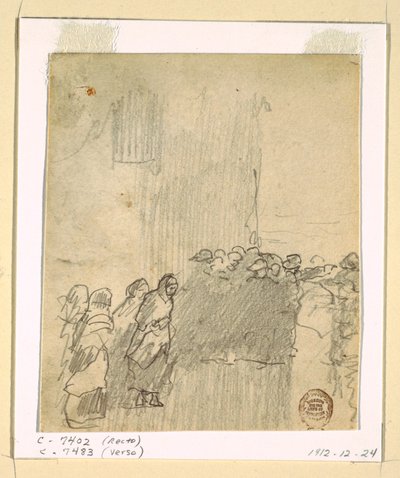 رسم، رجال ونساء يطلون على البحر، كولركوتس، إنجلترا، 1881 بواسطة وينسلو هومر
