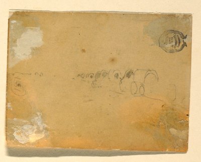 رسم، مخطط تخطيطي لقطار عربة، 1862 بواسطة وينسلو هومر