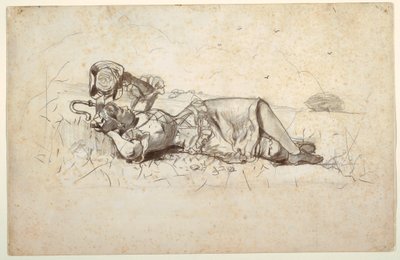 رسم، راعية تستريح، 1877 بواسطة وينسلو هومر
