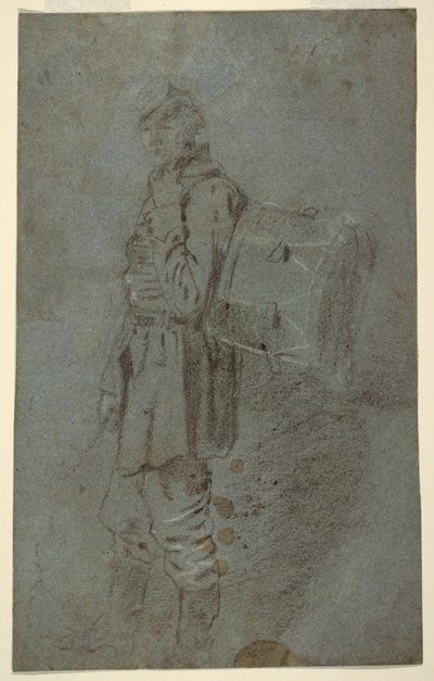 رسم، منظر جانبي لطبّال، حوالي 1864 بواسطة وينسلو هومر